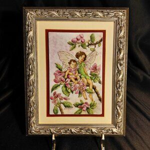Framed Lovely Ceramic Apple Blossom Flower Fairies